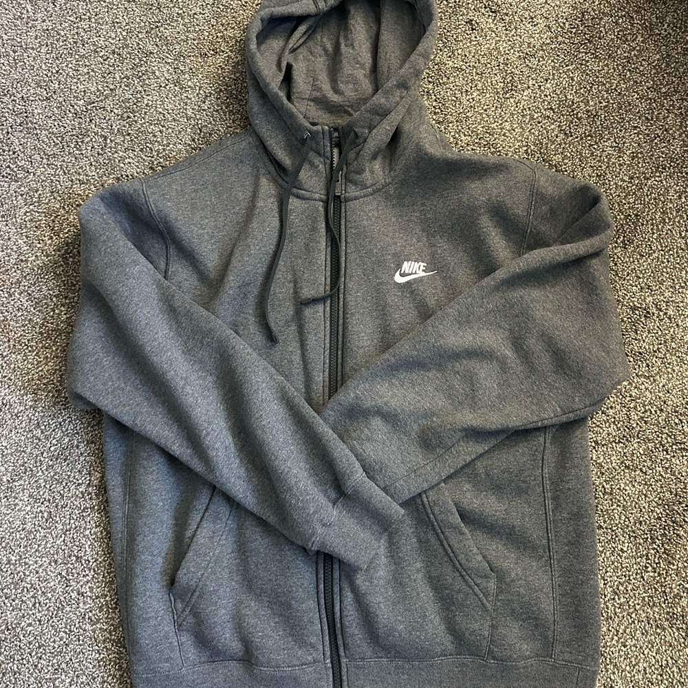 Nike Grey Zip-Up Hoodie